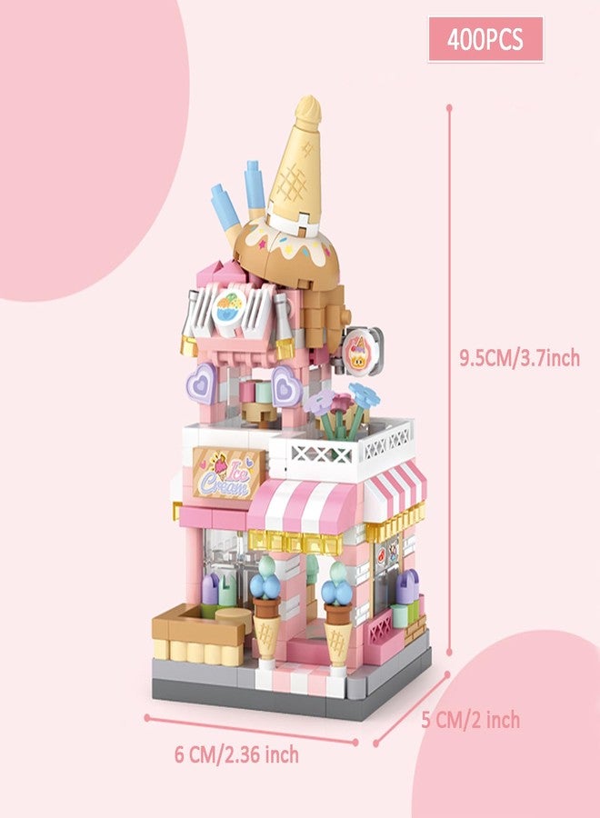 MEIEST 4 Mini City Shop Street View Building Blocks Model Set,Simulation Architecture Collection Particle Construction Building Bricks Toy,Home Decoration - Image 2